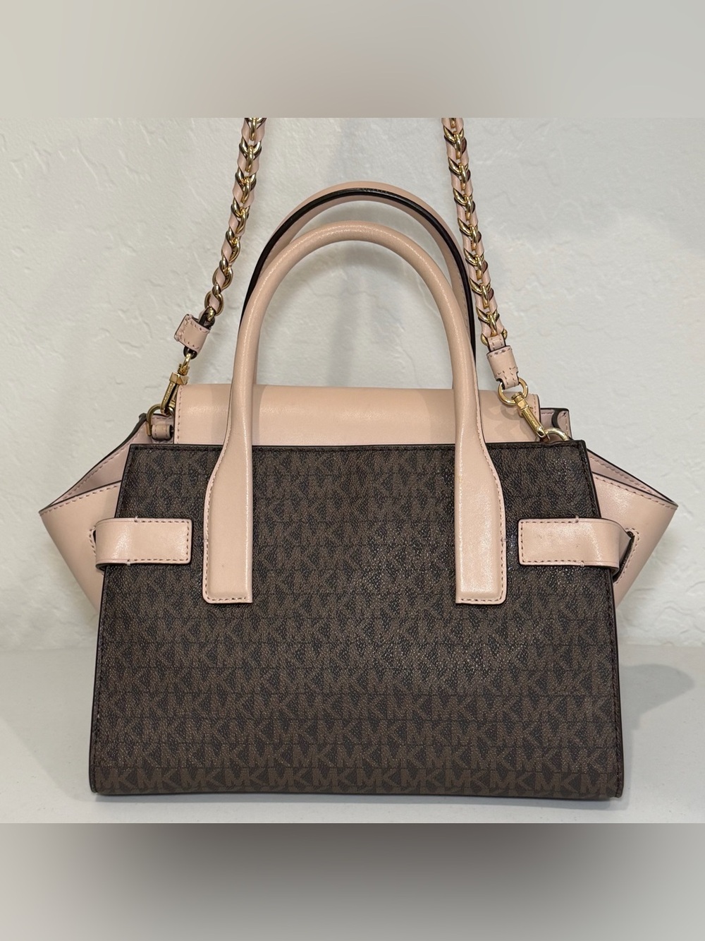 Michael Kors Carmen Medium Logo Belted Satchel - Picture 3 of 11